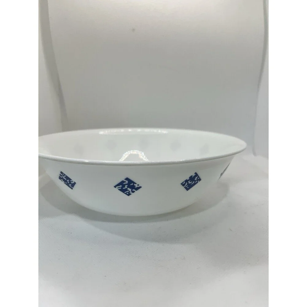 corelle serving bowl white blue deep 8